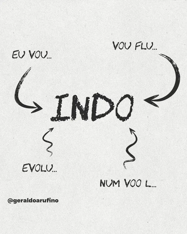 Card 'Eu vou indo, fluindo, evoluindo, num voo lindo'