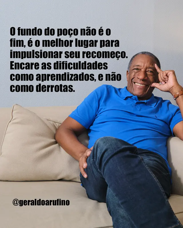 Card 'O fundo do poço não é o fim, é o melhor lugar para impulsionar seu recomeço'